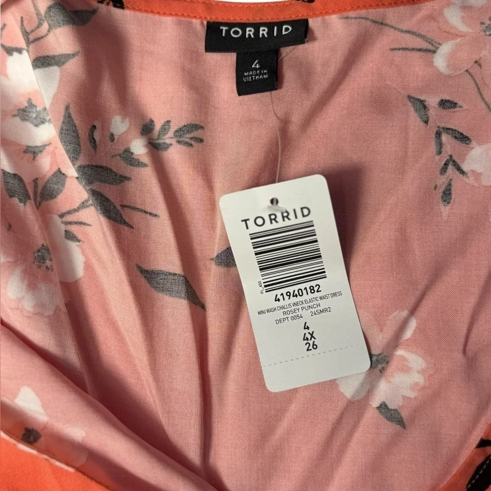 Torrid torrid Challis V-Neck Mini Dress 4X / 26 Rosey Punch NWT